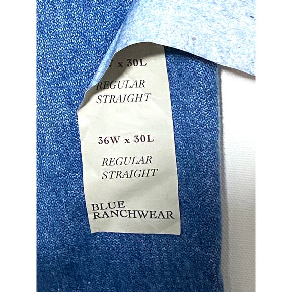 Blue Ranchwear Men 36 Bronc Rider Light Medium Wash Rigid Regular Straight Jeans - Picture 7 of 10